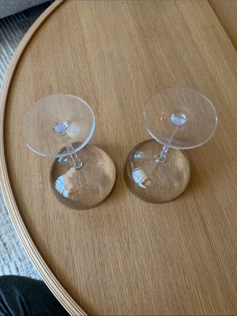 Elegant Clear Glass Coupe Champagne Glasses with Silver Rim - Set of 2